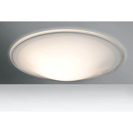 Besa Lighting Luma Slim 18 Ceiling, Opal Glossy/Clear, 3x60W Incandescent 3CS-909739